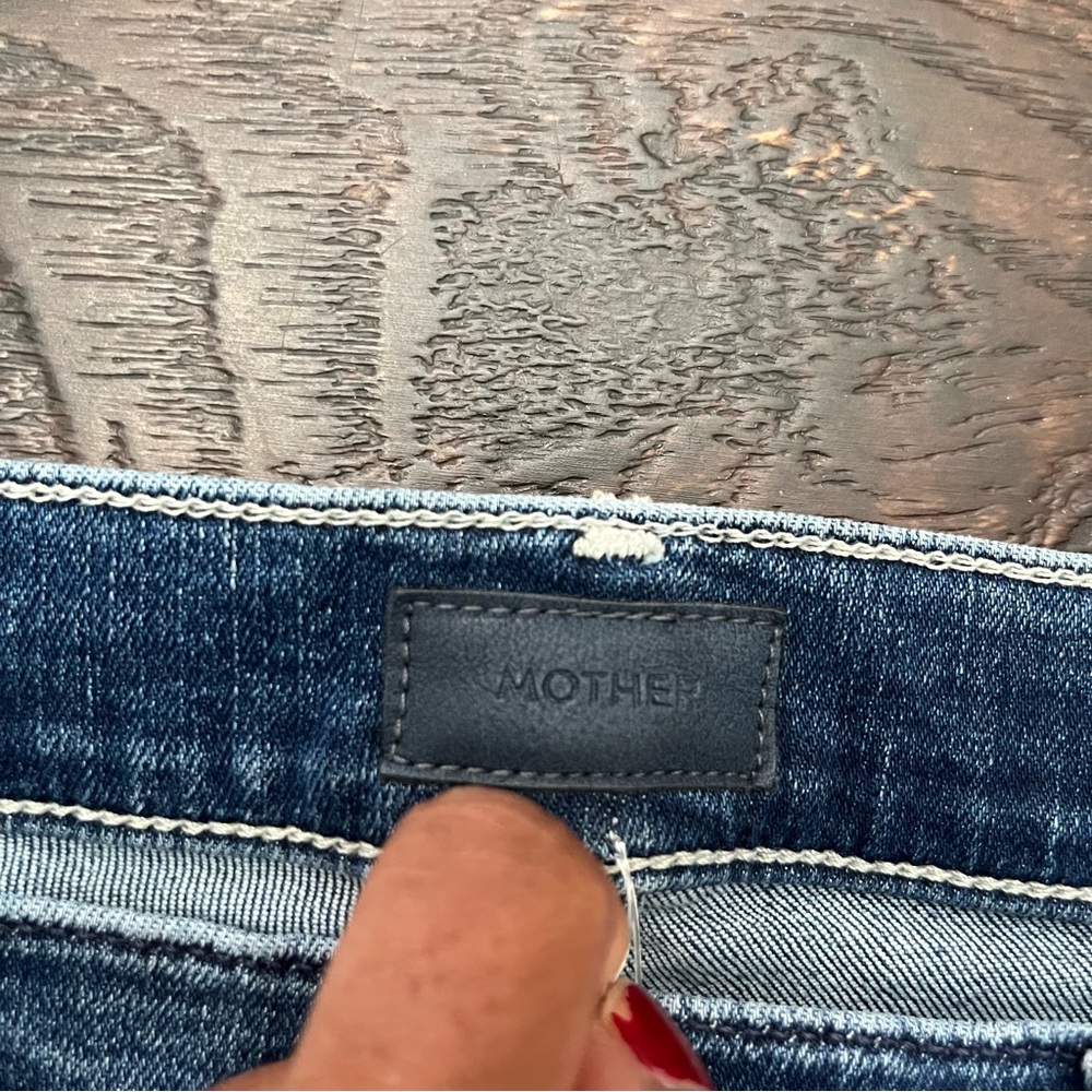 Mother Mid-Rise Dazzler ankle fray denim jeans weekend warrior 26 27 *READ* - Picture 2 of 12